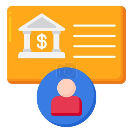 Téléchargez les illustrations : Compte bancaire personnel icône vectorielle plate - en licence libre de droit
