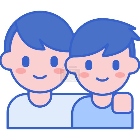 Illustration for Two friends icon on white background - Royalty Free Image