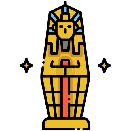 Illustration for Sarcophagus icon color outline vector - Royalty Free Image
