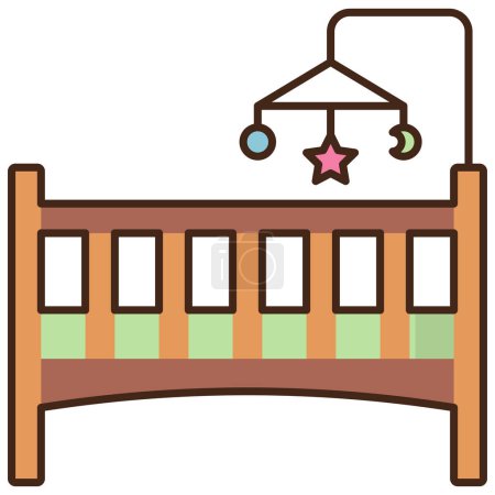 Illustration for Baby Crib icon, vector illustration - Royalty Free Image