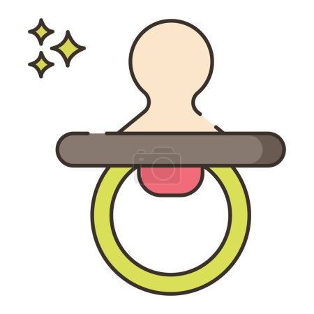 Ilustración de Bebé chupete color vector icono - Imagen libre de derechos