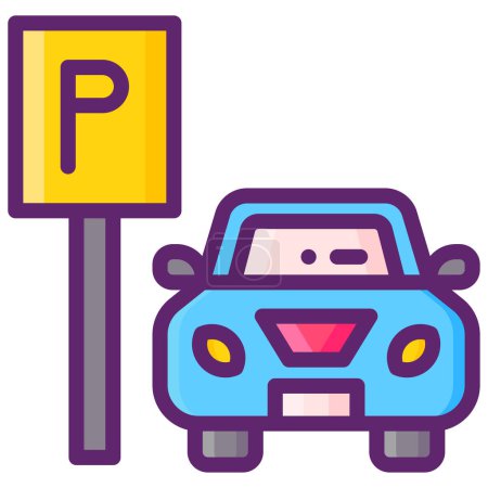 Ilustración de Icono de estacionamiento, ilustración vectorial - Imagen libre de derechos