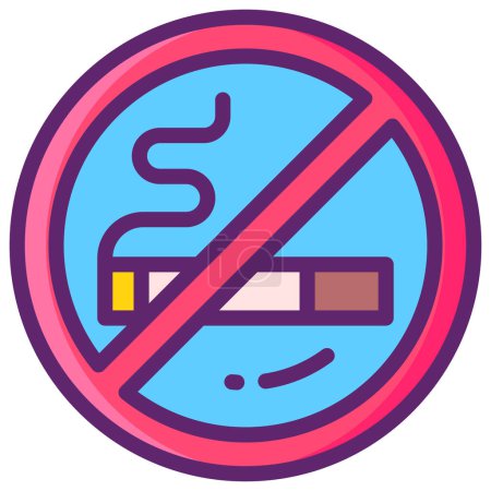 Téléchargez les illustrations : Illustration vectorielle d'icône de cigarette non fumeur - en licence libre de droit