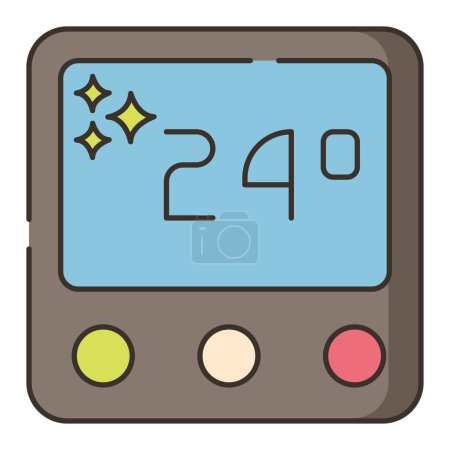 Illustration for Thermostat outline digital vector icon color flat isolated - Royalty Free Image