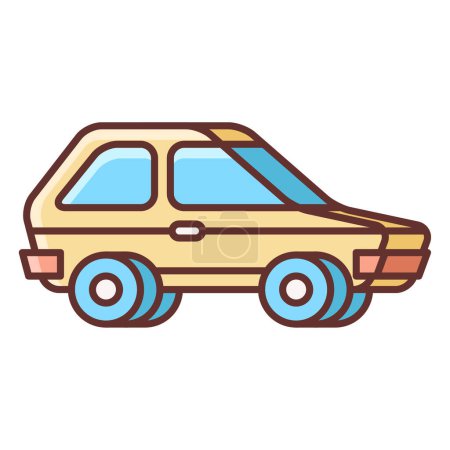 Téléchargez les illustrations : Illustration vectorielle de voiture, élément icône - en licence libre de droit