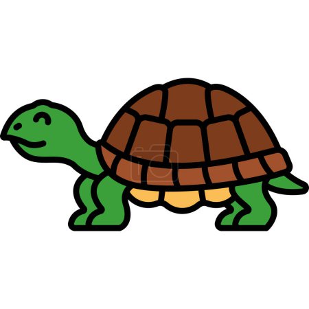Téléchargez les illustrations : Illustration vectorielle jolie tortue - en licence libre de droit