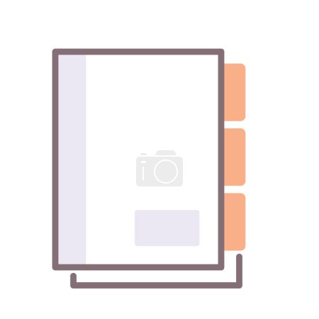 Ilustración de Icono de carpeta de archivo con pestañas aislado sobre fondo blanco - Imagen libre de derechos