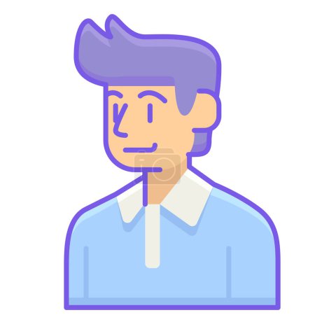 Illustration for Avatar man person icon in flat style - Royalty Free Image