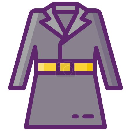 Téléchargez les illustrations : Manteau de tranchée. icône web illustration simple - en licence libre de droit