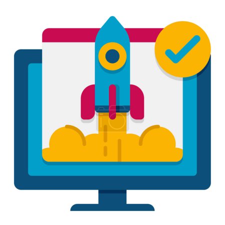 Illustration for Launch flat vector icon - Royalty Free Image
