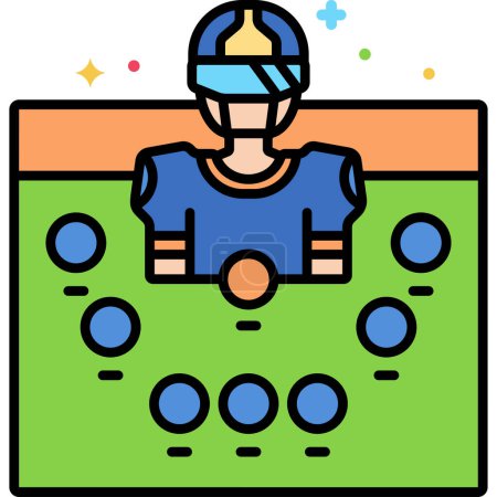 Téléchargez les illustrations : Illustration vectorielle icône du football américain - en licence libre de droit