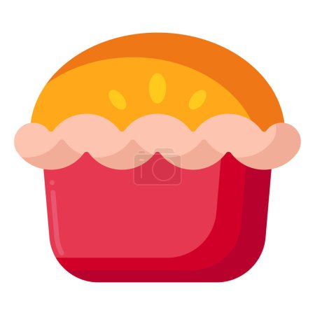 Téléchargez les illustrations : Icône de tarte aux pommes illustration vectorielle - en licence libre de droit