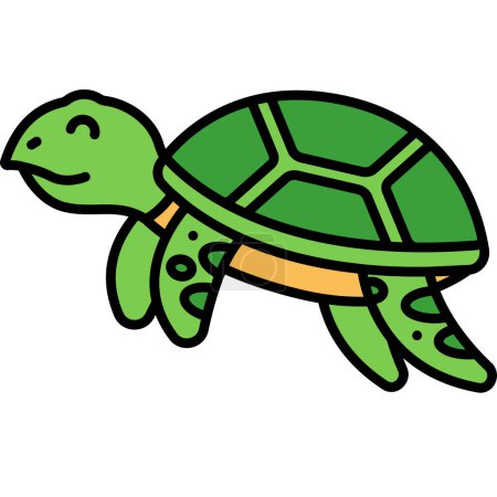 Téléchargez les illustrations : Icône de tortue. illustration de contour - en licence libre de droit