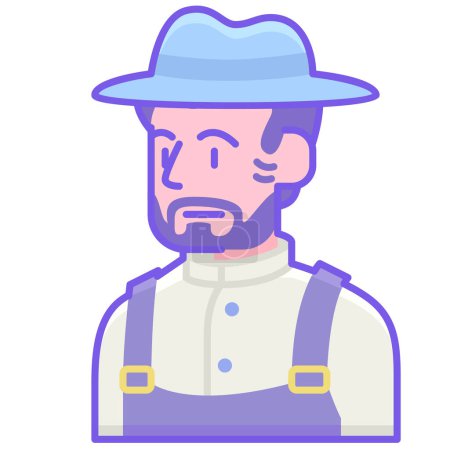 Illustration for Male farmer icon isolated on white background - Royalty Free Image