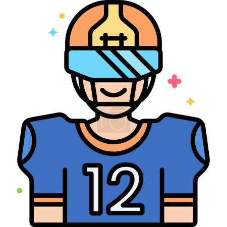 Illustration for Football player icon vector outline illustration - Royalty Free Image