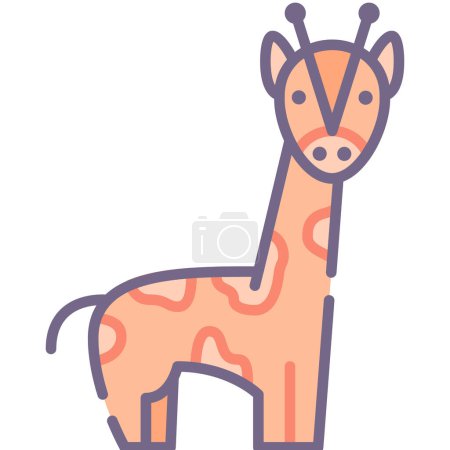 Téléchargez les illustrations : Illustration vectorielle d'une icône de girafe - en licence libre de droit