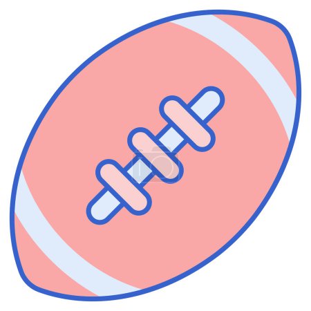 Téléchargez les illustrations : Icône de balle de rugby illustration simple - en licence libre de droit