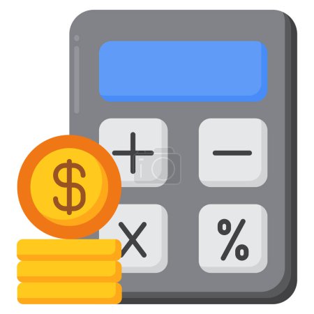 Illustration for Accounting icon. flat illustration of calculator - Royalty Free Image