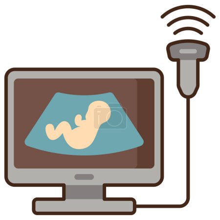 Illustration for Pregnancy and ultrasound vector illustration design - Royalty Free Image