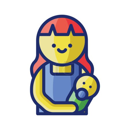 Ilustración de Madre y bebé icono vector ilustración - Imagen libre de derechos