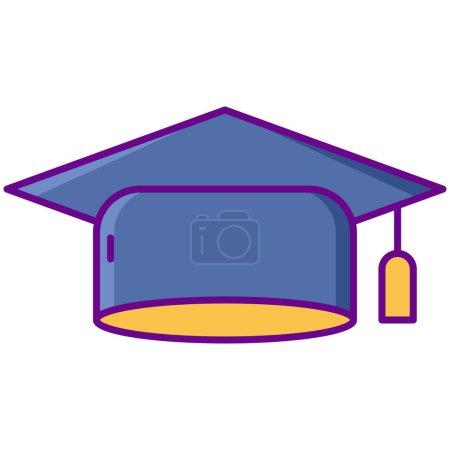 Ilustración de Icono de sombrero de graduación sobre fondo blanco - Imagen libre de derechos