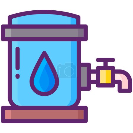 Illustration for Water Supply icon. outline vector illustration - Royalty Free Image