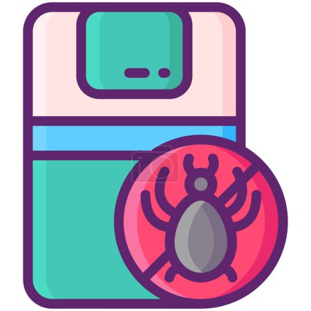 Illustration for Mite-proof Bedding icon, simple vector design - Royalty Free Image