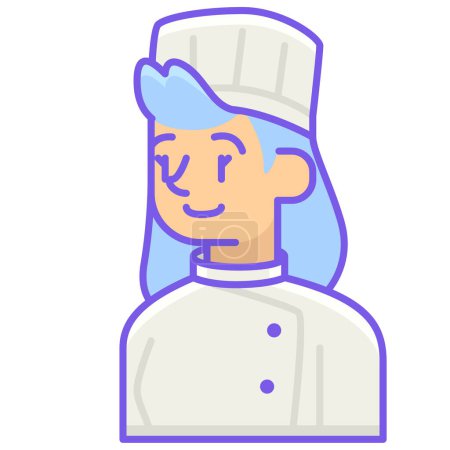 Illustration for Female chef man icon - Royalty Free Image