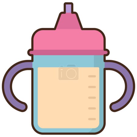 Téléchargez les illustrations : Bouteille lait boisson icône - en licence libre de droit