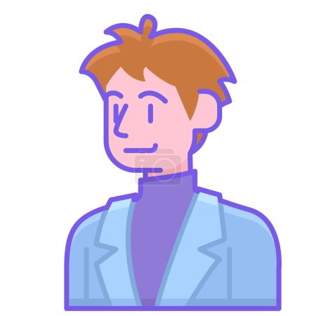 Illustration for Avatar male person icon in filled - outline style - Royalty Free Image