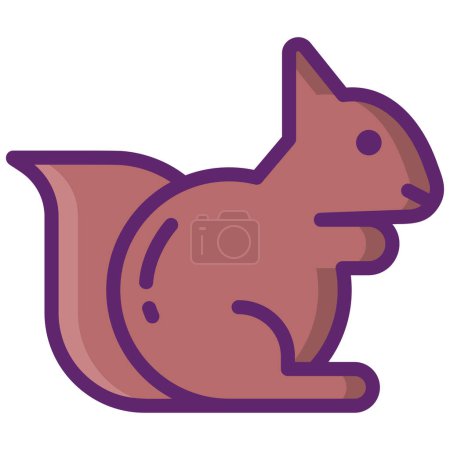 Téléchargez les illustrations : Icône écureuil sur fond blanc - en licence libre de droit