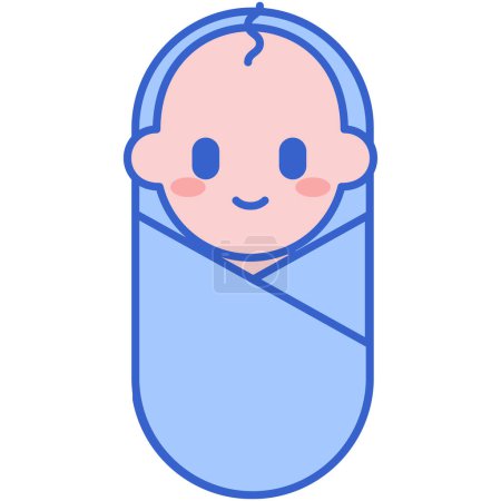 Téléchargez les illustrations : Illustration vectorielle d'icône bébé endormie - en licence libre de droit
