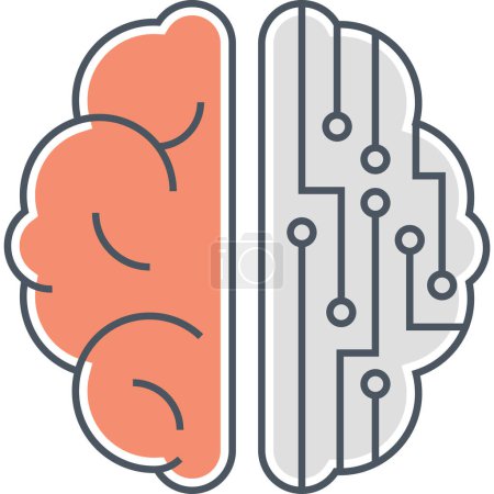 Illustration for Brain simulation icon vector illustration - Royalty Free Image