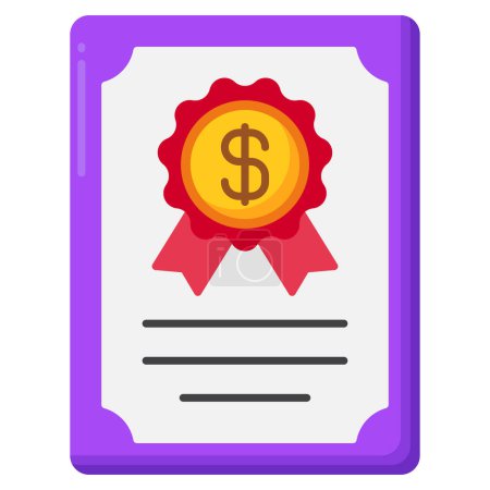 Illustration for Accounting certificate icon, simple illustration - Royalty Free Image
