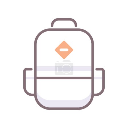 Illustration for School Bag flat style icon, vector illustration - Royalty Free Image