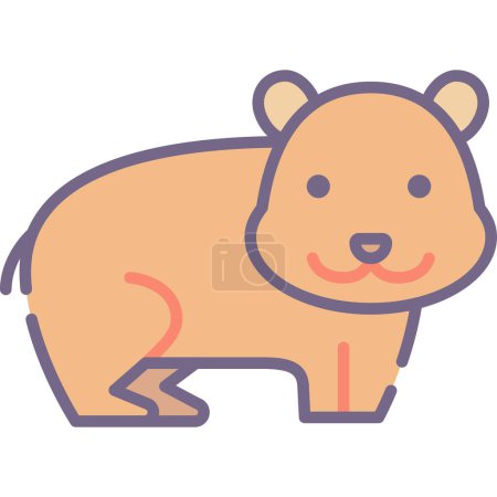 Téléchargez les illustrations : Icône hamster illustration simple - en licence libre de droit