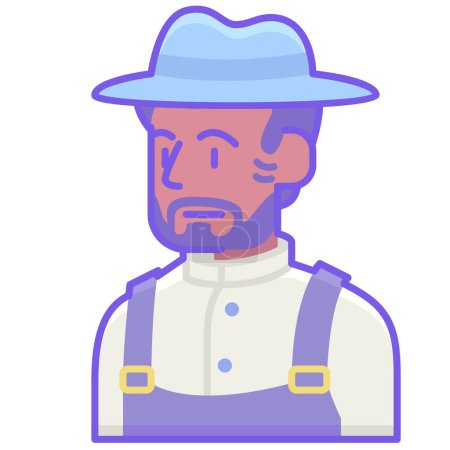 Téléchargez les photos : Icône de fermier mâle, illustration vectorielle - en image libre de droit