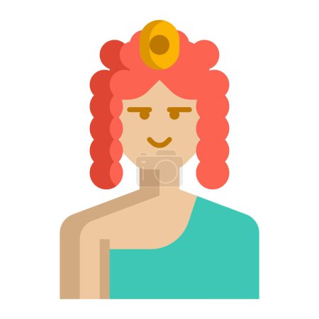 Illustration for Persephone flat icon design vector illustration - Royalty Free Image
