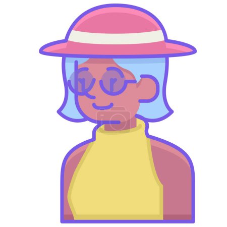 Illustration for Woman wearing hat and sunglasses - Royalty Free Image