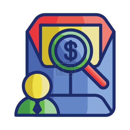 Illustration for Pay Audit vector icon - Royalty Free Image