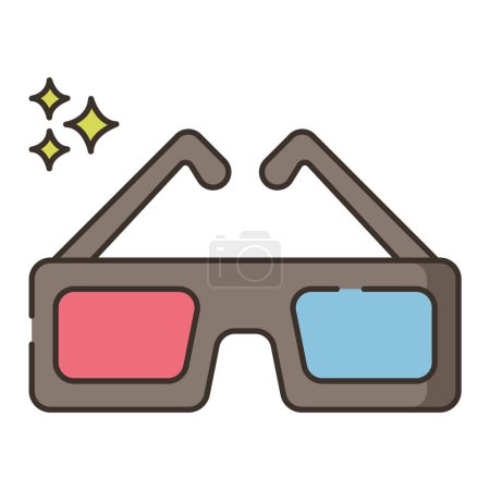 Illustration for 3D glasses icon vector illustration - Royalty Free Image