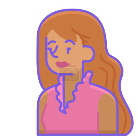 Illustration for Woman avatar female icon in filled - outline style - Royalty Free Image