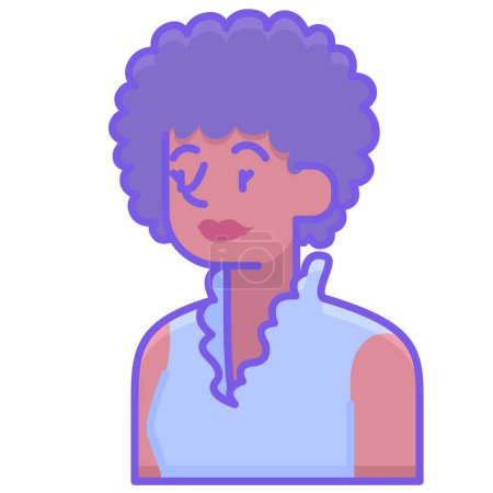 Foto de Mujer afroamericana joven vector de dibujos animados ilustración diseño gráfico - Imagen libre de derechos