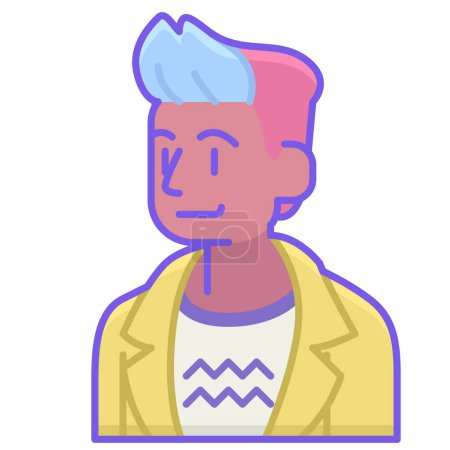 Illustration for Avatar male icon in flat style - Royalty Free Image