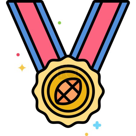 Illustration for Medal award vector icon - Royalty Free Image