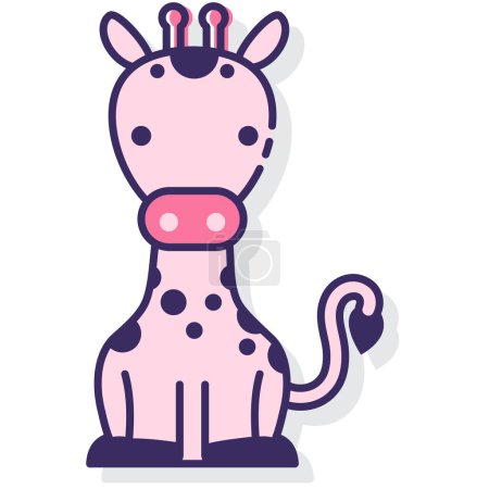 Téléchargez les illustrations : Illustration vectorielle icône girafe - en licence libre de droit