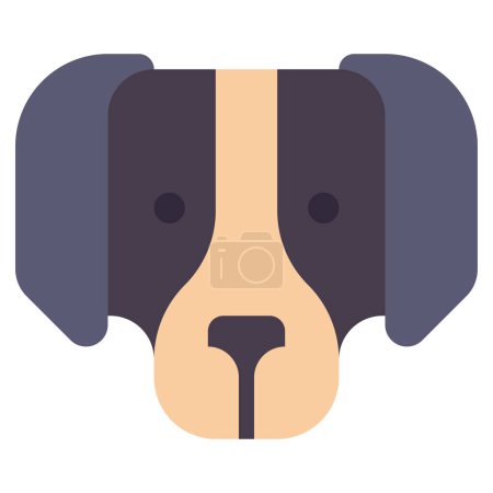 Téléchargez les illustrations : Icône tête de chien, illustration simple - en licence libre de droit
