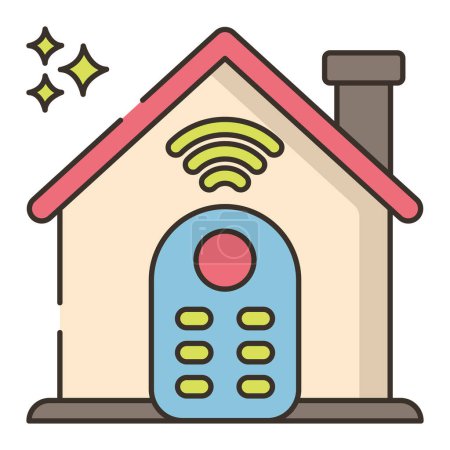 Illustration for Smart home icon, outline illustration - Royalty Free Image