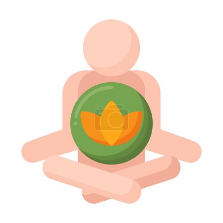 Foto de Vector de meditación icono de color plano - Imagen libre de derechos