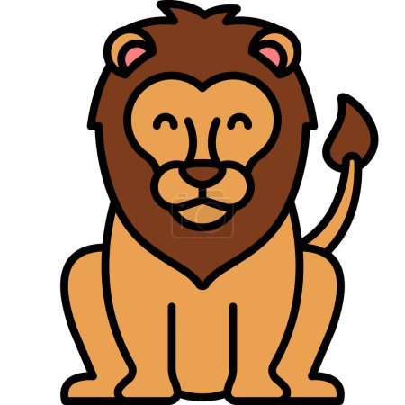 Téléchargez les illustrations : Icône lion, illustration de contour - en licence libre de droit